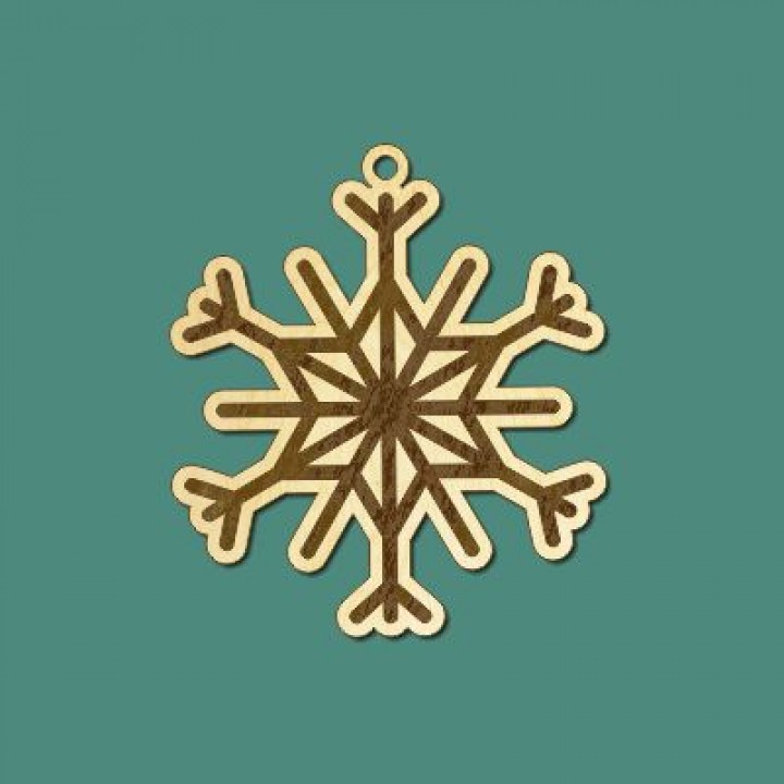 Новогоднее украшение Снежинка с гравировкой, 5х8см.