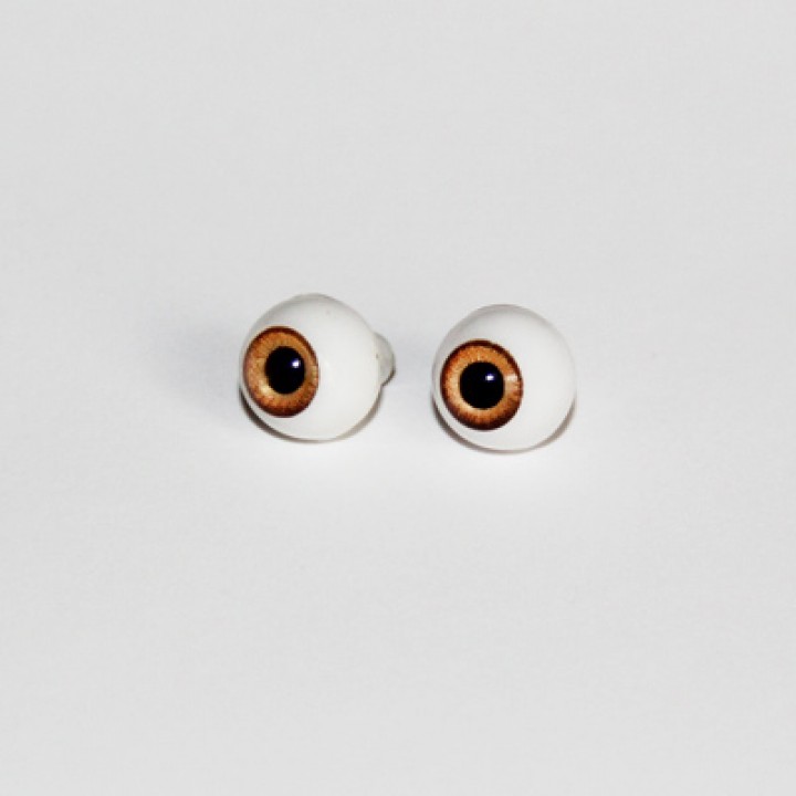 Глазки для кукол карие 12 мм.