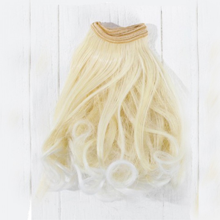 Волосы для кукол "Завитки-осветляющий натуральный блонд" 15см.