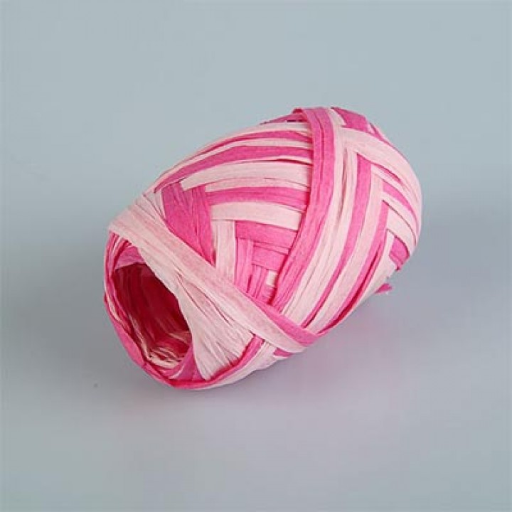 Рафия двухцветная фуксия-розовая, 3.5 мм х 10 м