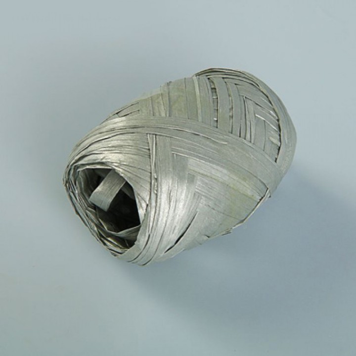 Рафия метализированная серебро 3.5 мм х 10 м