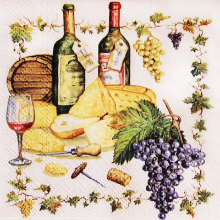Вино, сыр и виноград (мини)