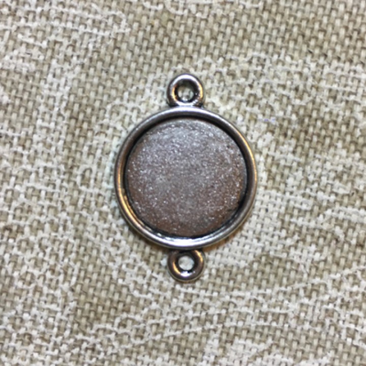 Кулон-звено круглый мини, старое серебро, 24х16 мм.
