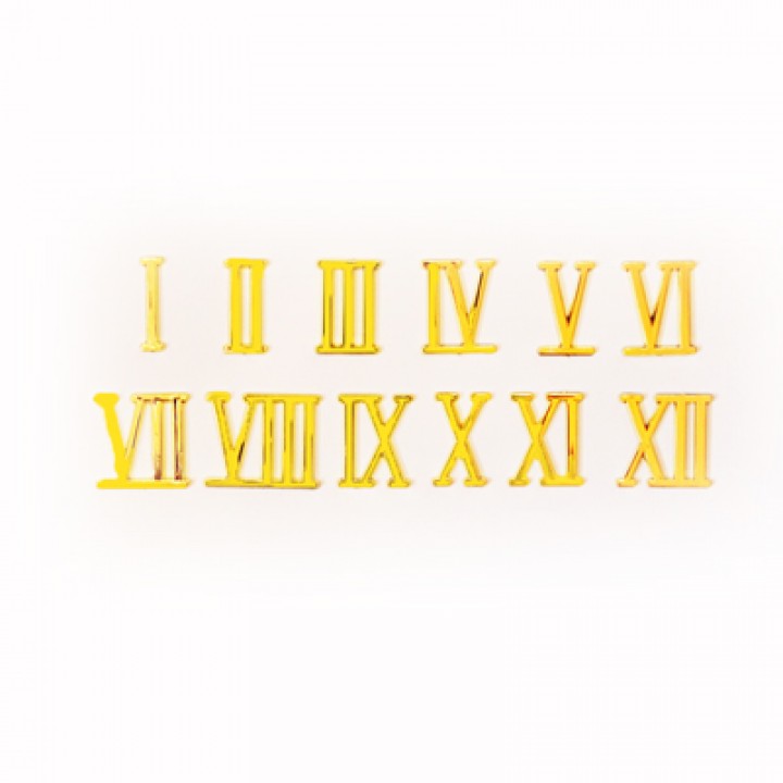 Римские цифры пластиковые золото, 3 см.