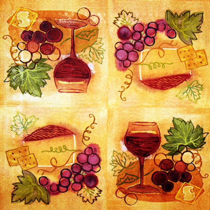 Салф. Рисованный виноград (оранжевый)