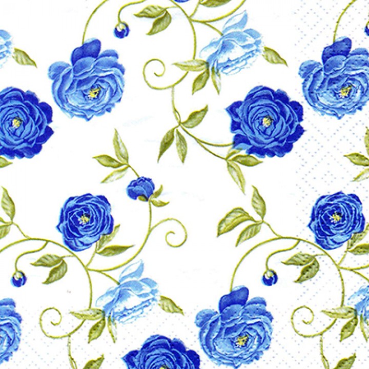 Синие розы (принт) мини
