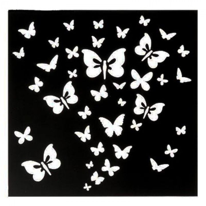 Трафарет "Бабочки", 15х15см.