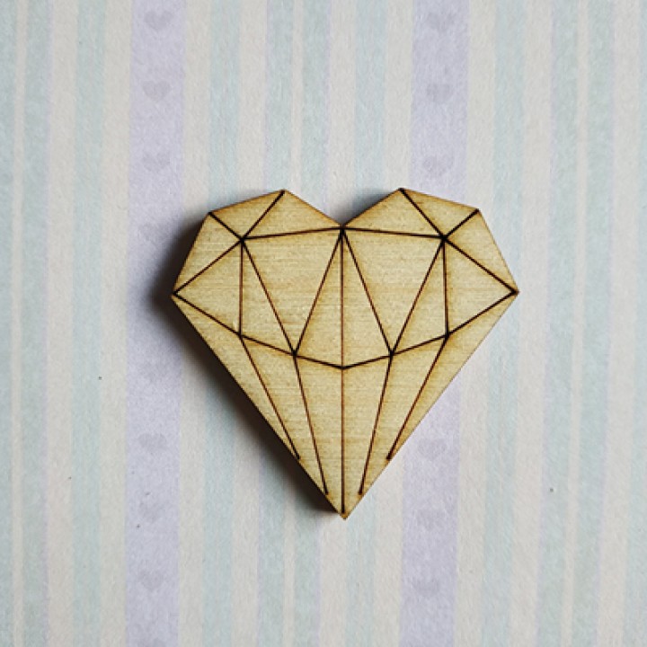 Основа для броши Сердочко-оригами 4,3х4,5 см.