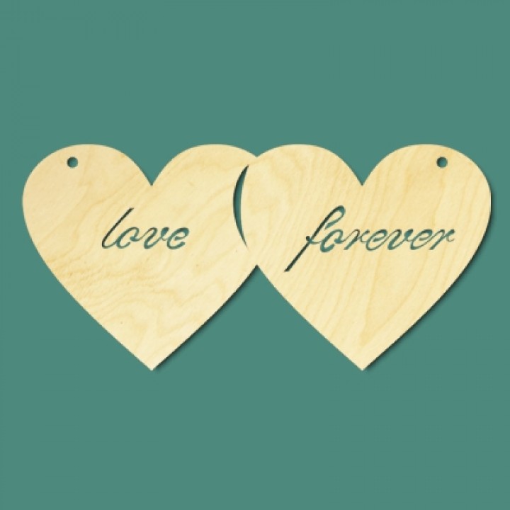 Два сердца - love forever, 23х11см.