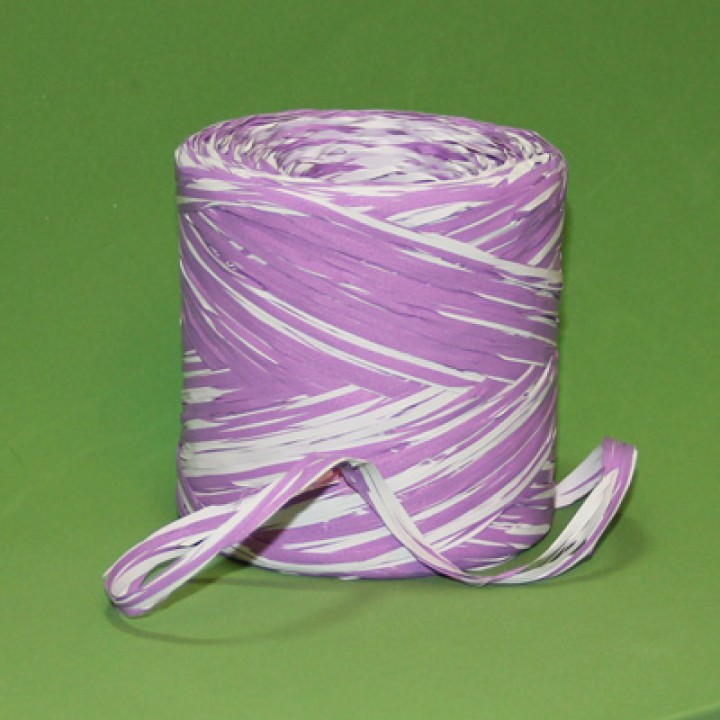 Рафия двухцветная белый/фиолетовый, 1м.