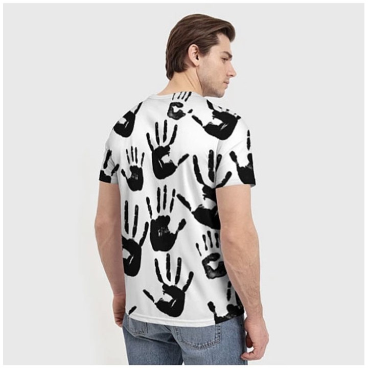 Футболка белые ДВЕ  (ЧЕРН, КР краска) 22