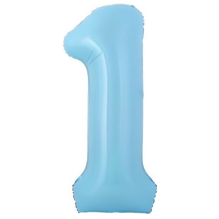 ШАРИК голубой цифра 1 большой 100см.