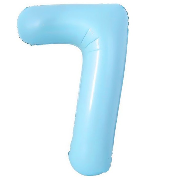 ШАРИК голубой цифра 7 большой 100см.