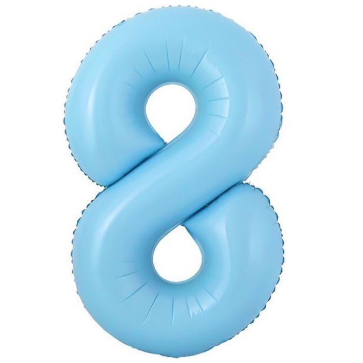 ШАРИК голубой цифра 8 большой 100см.