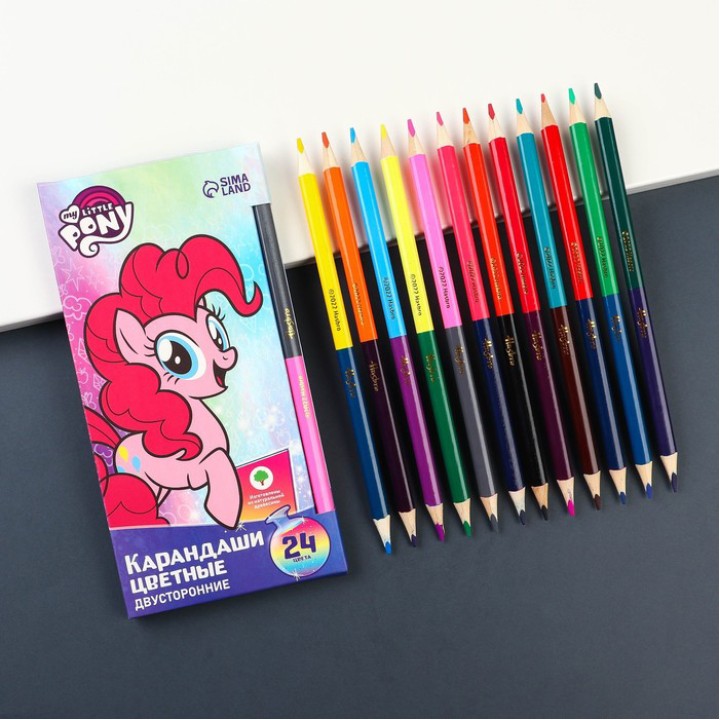 Набор цветных карандашей двусторонние, 12цв. My Little pony
