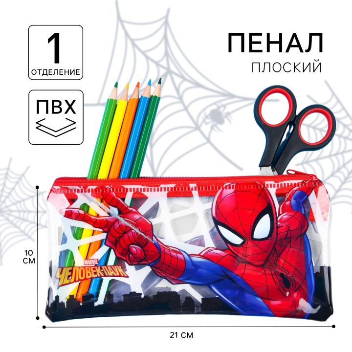 Пенал школьный Человек-паук 10х21см.