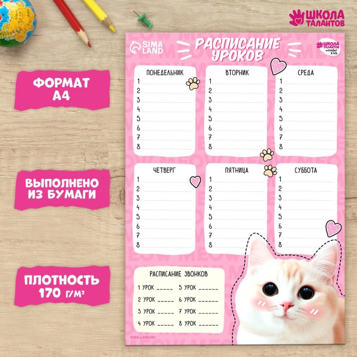 Расписание уроков Хороший котик