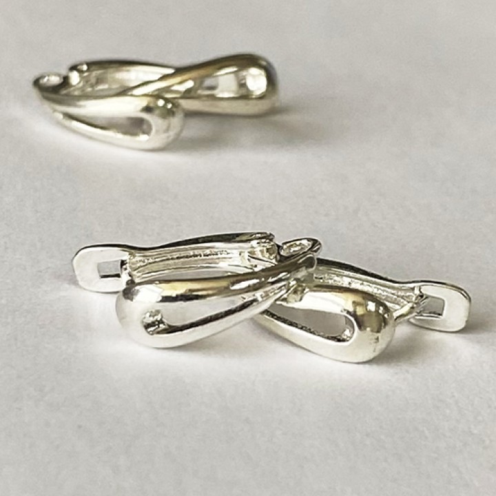 Швензы с родированием Капля серебро, 2 шт.