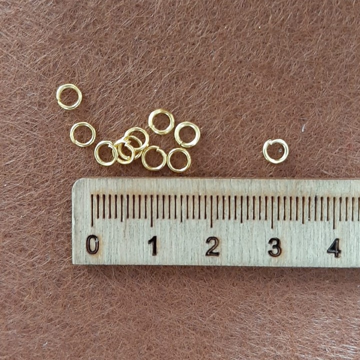 Крепежное колечко, золото, 3 мм. (1 гр)