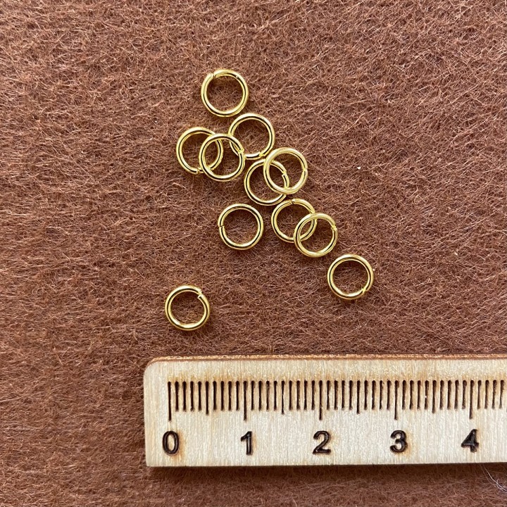 Крепежное колечко, золото, 5 мм. упаковка 20гр.