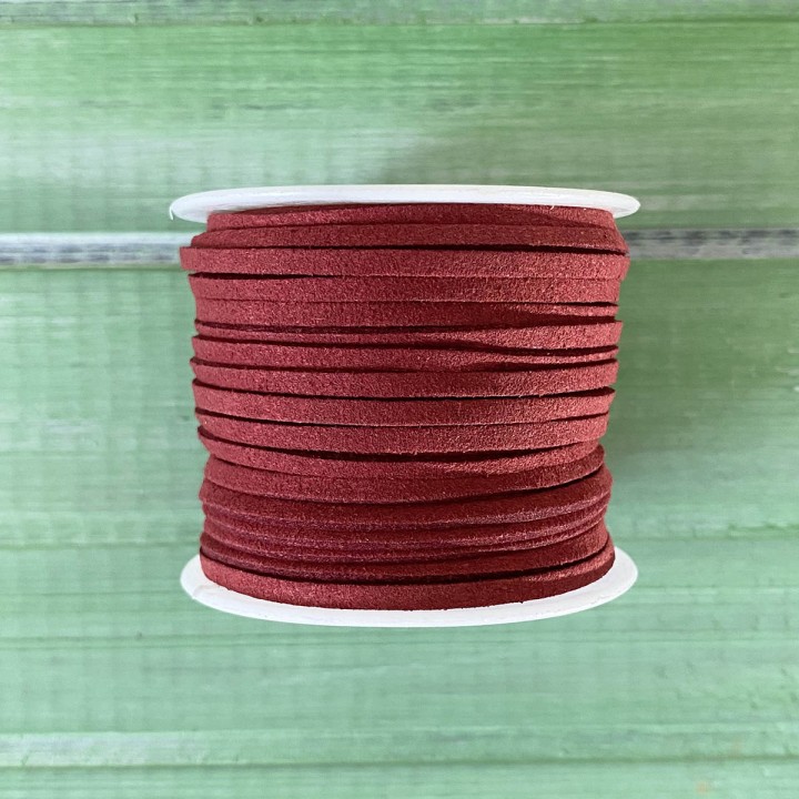 Замшевый шнур, красный, 4 мм., 50 см.