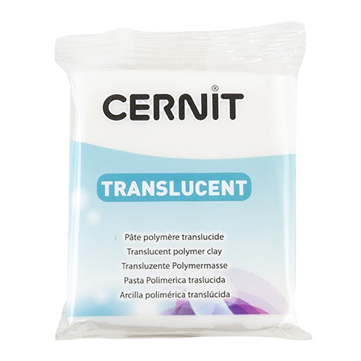 Полимерная глина CERNIT translucent, 56гр, белый с блестками