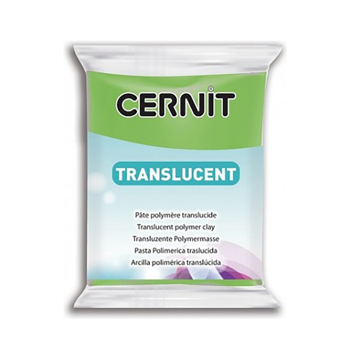 Полимерная глина CERNIT translucent, 56гр, прозрачный лайм