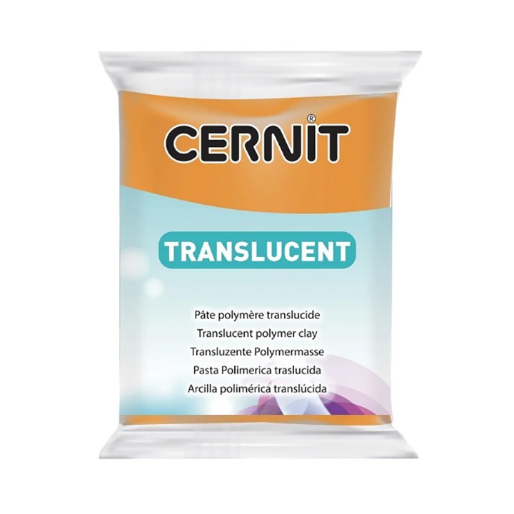 Полимерная глина CERNIT translucent, 56гр, прозрачный оранжевый