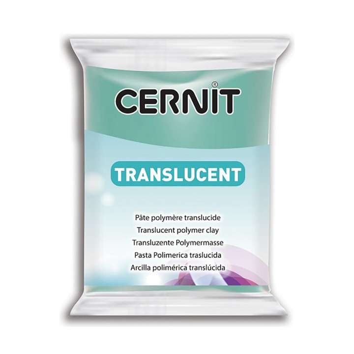 Полимерная глина CERNIT translucent, 56гр, прозрачный изумруд