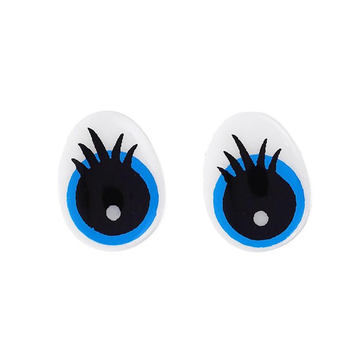 Глаза для игрушек, винтовые голубые рисованные, 13 х 10 мм. 2 шт.