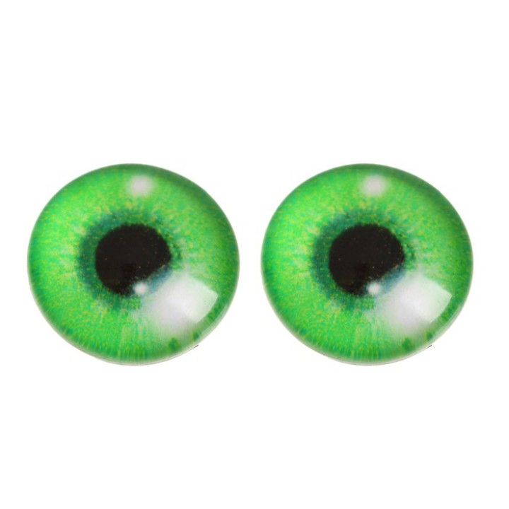 Глаза для игрушек, круглые зелено-желтые, 10 мм. 2 шт.