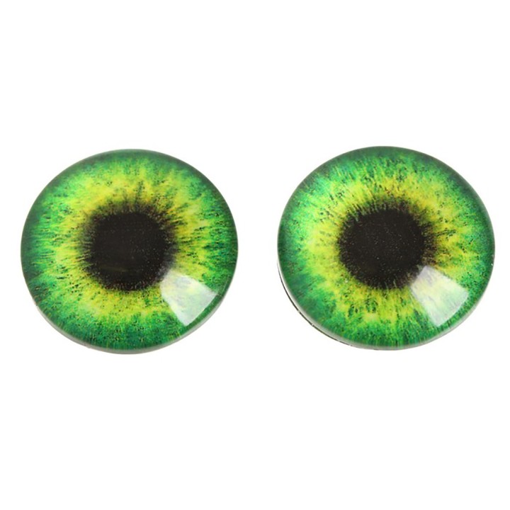 Глаза для игрушек, круглые зеленые, 14 мм. 2 шт.
