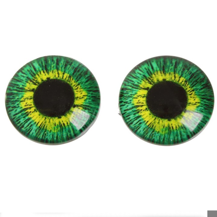 Глаза для игрушек, круглые зелено-желтые, 14 мм. 2 шт.