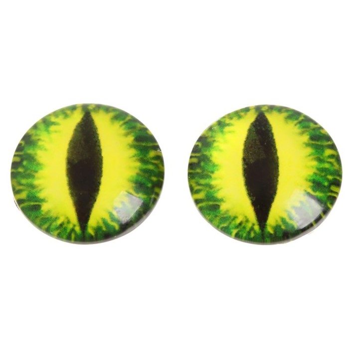 Глаза для игрушек, круглые зелено-желтые, 18 мм. 2 шт.