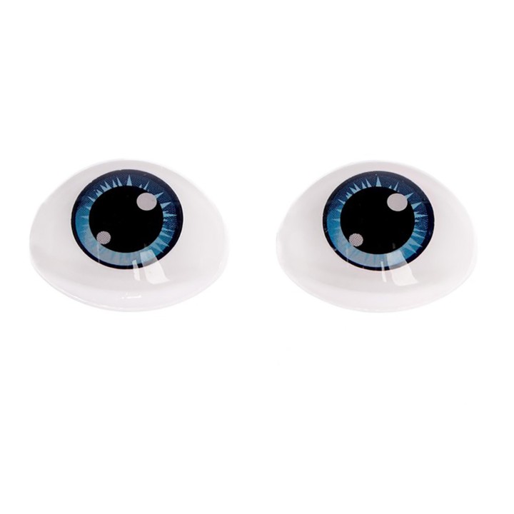 Глазки для кукол, серо - голубые овальные, 19,3×26 мм. 2 шт.