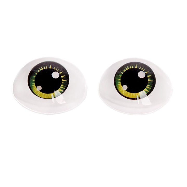 Глазки зеленые овальные, 11х15 мм. 2 шт.