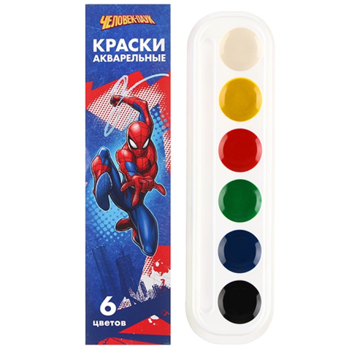 Акварельные краски Человек-паук 6 цв.