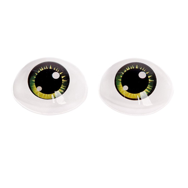 Глаза зеленый овальные, 19,3х26 мм. 4 шт.