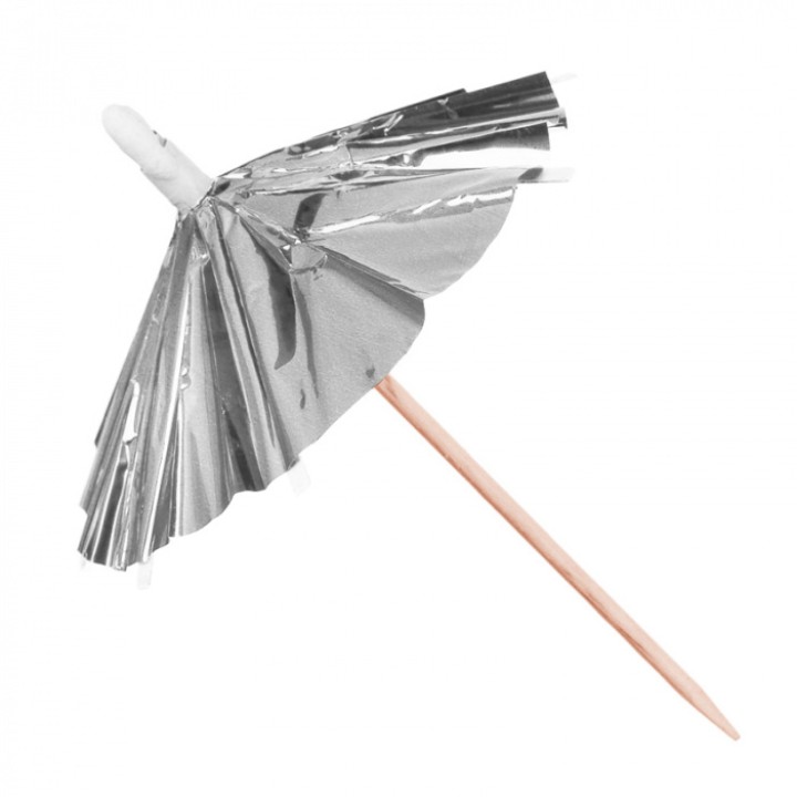 Набор шпажки зонтик серебро, 12шт.