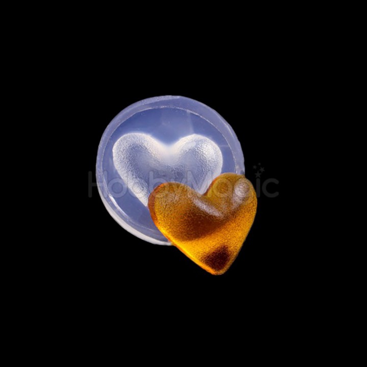 Силиконовый молд матового сердца, 36 мм.