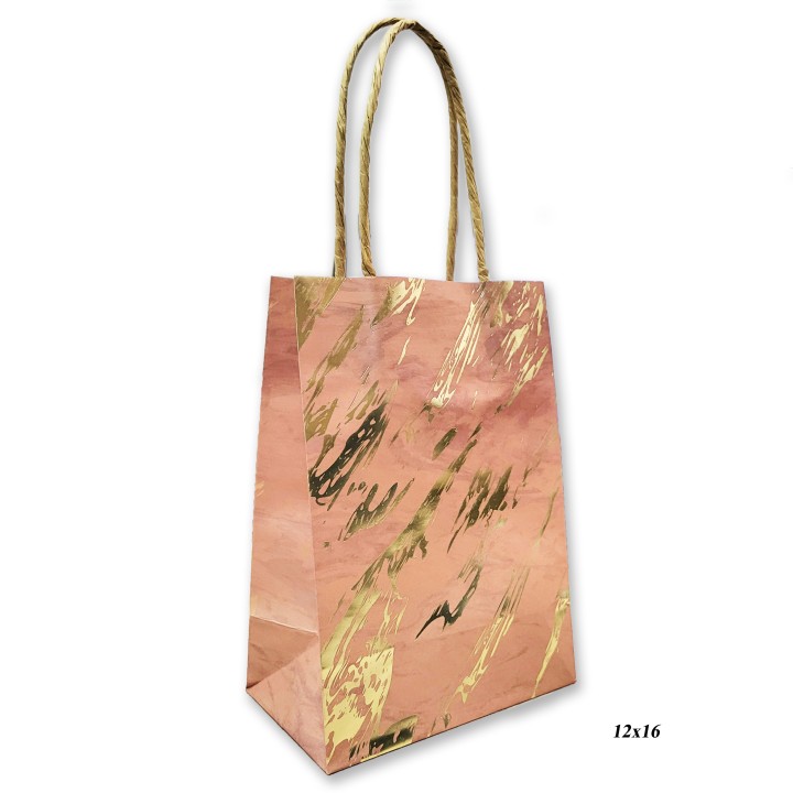 Крафт пакет мрамор коричневый 12шт, 12х16 см.