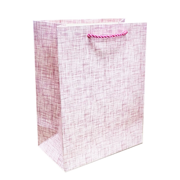 Пакет подарочный розовый с линиями 1шт, 18х23см.