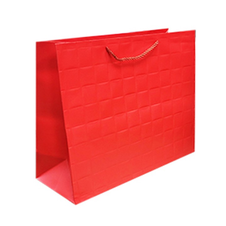 Пакет подарочный горизонтальный красный матовый 1шт, 26х32см.