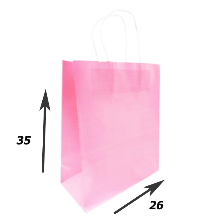 Крафт пакет розовый 10шт, 26х35 см.