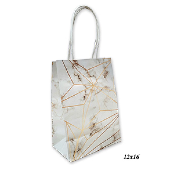 Крафт пакет мрамор белый 12шт, 12х16 см.