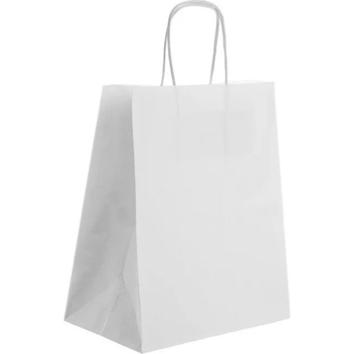 Крафт пакет белый 12шт, 30х40см.