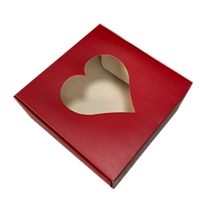Подарочная коробка Сердце с окном, 20х20х8 см.
