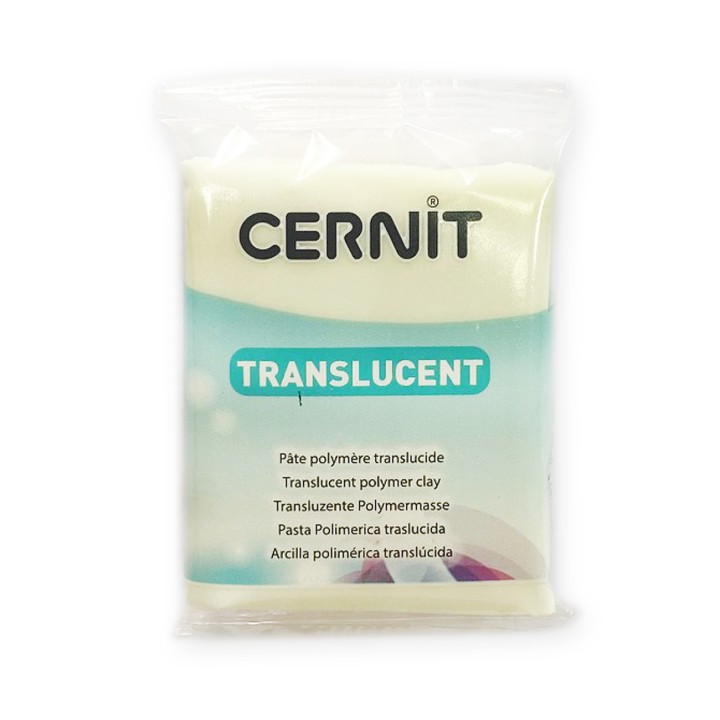 Полимерная глина CERNIT translucent, 56гр, прозрачный флюорисцентный