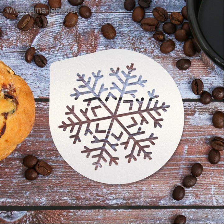 Трафарет для кофе Снежинка, 9.5×8.5см