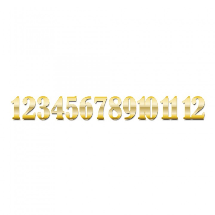 Арабские цифры полный набор золото, 3,5 см. Номер 3.